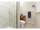 Clean bathroom with shower/tub combo and tile flooring at 11368 Lamar St, Westminster, CO 80020