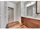 Double vanity bathroom with modern finishes and a shower at 12785 Horton Ct, Parker, CO 80134