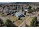 Areal view showcasing the home's location in the area, set on a spacious lot in a suburban neighborhood at 7160 S Jellison St, Littleton, CO 80128