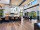 Modern kitchen with an island, bar seating, and mountain views at 34089 Woodland Dr, Evergreen, CO 80439