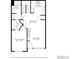Floor plan showcasing layout of kitchen, living room, bathroom, and primary bedroom at 14300 Waterside Ln # E3, Broomfield, CO 80023