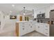 Well-lit kitchen featuring white cabinets, stainless steel appliances, and an island with seating at 740 W County Road 10E, Berthoud, CO 80513