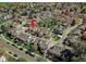 Aerial view of a residential neighborhood highlighting the home's location at 2117 S Troy Way, Aurora, CO 80014