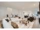 Open-concept living space with a modern fireplace, kitchen, and dining area at 920 Promenade Dr, Superior, CO 80027