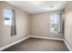 Cozy bedroom with neutral walls, carpet flooring, and windows at 3450 Valentia St, Denver, CO 80238