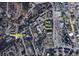 This aerial shows Park Place Condo near Snowflake Lift and Main Street in Breckenridge, Colorado, offering slopeside convenience at 325 Four O Clock Rd # 303, Breckenridge, CO 80424