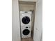 This in-unit laundry closet features a stacked washer and dryer for added convenience at 7000 W 20Th Ave # 106, Lakewood, CO 80214