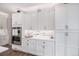 Elegant kitchen design showcasing white cabinetry and built-in stainless steel oven at 9342 Bear River St, Littleton, CO 80125