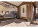 Cozy covered front porch with porch swing at 10179 S Turkey Creek Rd, Morrison, CO 80465