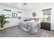 Main bedroom with plush bedding, large windows and grey dresser at 4549 S Malaya Ct, Aurora, CO 80015