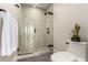 Contemporary bathroom with a glass-enclosed shower, modern fixtures, and stylish tiling at 1901 Wazee St # 807, Denver, CO 80202