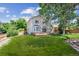Well-maintained backyard with mature trees and a deck, ideal for entertaining at 9823 Salford Ln, Highlands Ranch, CO 80126