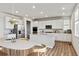 Contemporary kitchen with white cabinets, stainless steel appliances, and central island at 1397 Brookfield Pl, Erie, CO 80026