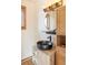 Stylish bathroom with a vessel sink, modern fixtures, and wood-toned vanity at 393 Dixon Rd, Boulder, CO 80302