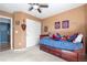 bedroom with plush carpeting, ceiling fan, and a day bed with drawers at 11545 E 119Th Ave, Commerce City, CO 80640