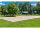 Outdoor basketball court features well-maintained surface, hoops, and shade structure, providing a great space for recreation at 2829 N Franklin St, Denver, CO 80205
