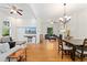 Spacious open-concept living and dining area with hardwood floors and ample natural light at 2829 N Franklin St, Denver, CO 80205