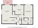 Detailed floor plan showcasing layout of living room, bedrooms, kitchen, bathroom, and other rooms with dimensions at 7755 E Quincy Ave # 301A2, Denver, CO 80237