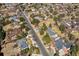 Neighborhood aerial view showing tree lined streets and well-spaced homes in a peaceful setting at 3860 S Elkhart St, Aurora, CO 80014