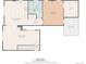 Floor plan of the property showing the layout of the kitchen, living room, bedroom, and balcony at 624 E 18Th Ave # 3, Denver, CO 80203