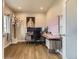 Bright home office features stylish desk, dual monitors, and modern decor at 12749 Horton Ct, Parker, CO 80134
