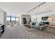 Spacious living room featuring fireplace, comfortable seating and stunning city view at 1777 Larimer St # 2201, Denver, CO 80202