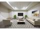 Finished basement living area with recessed lighting, neutral color scheme, and modern furnishings at 2107 Ridge Plaza Dr, Castle Rock, CO 80108