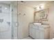 Modern bathroom features a glass enclosed shower, decorative mirror, and vessel sink at 2107 Ridge Plaza Dr, Castle Rock, CO 80108