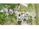 Comprehensive aerial view of the estate, presenting the home, garage, landscaping, adjacent fields, and surrounding properties at 45321 Summit Rd, Parker, CO 80138