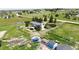 Elevated aerial shot of the residence including a trampoline, detached garage and sprawling grounds at 45321 Summit Rd, Parker, CO 80138