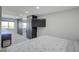 This bedroom features carpet, a bed, and built in storage at 45321 Summit Rd, Parker, CO 80138