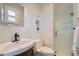 Bathroom featuring a glass enclosed shower, modern fixtures, and a vanity with storage at 5855 Rustic Knolls Dr, Boulder, CO 80301