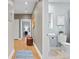 Hallway view into a bathroom and bedroom, showing the layout and flow of the home at 1630 N Clarkson St # 110, Denver, CO 80218