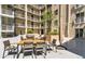 Community patio with seating area and modern furniture at 290 W 12Th Ave # 401, Denver, CO 80204