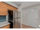 Kitchen featuring stainless steel refrigerator at 18577 E Whitaker Cir # C, Aurora, CO 80015