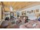 Inviting living room with wood ceiling, rustic accents, and plush furniture, a cozy retreat at 85 Revett Dr # 40, Breckenridge, CO 80424
