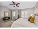 Bright bedroom with vaulted ceilings, modern furnishings, and soft neutral decor for a tranquil space at 7422 E 7Th Ave # 14, Denver, CO 80230