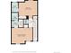 Floor plan showing the upper level layout, including bedrooms, bathrooms, laundry, and walk-in closet at 7422 E 7Th Ave # 14, Denver, CO 80230