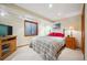 Finished basement bedroom with carpeted floors, natural lighting, and a closet at 9839 Foxhill Cir, Highlands Ranch, CO 80129