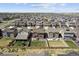 Expansive aerial view showcasing a well-planned residential community with neat landscaping and a scenic backdrop at 13221 E 110Th Pl, Commerce City, CO 80022