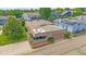 Bird's eye view of the house, highlighting its unique roof and the charming patio area at 31 Irene Ct, Broomfield, CO 80020