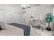 Serene main bedroom featuring neutral tones, vaulted ceiling, and modern decor at 12502 E Harvard Cir, Aurora, CO 80014