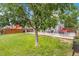 Secluded backyard with mature tree, large lawn, and patio with outdoor furniture at 5320 E 100Th Dr, Thornton, CO 80229
