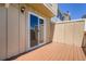 Private wood deck with glass sliding door at 1240 S Idalia St, Aurora, CO 80017