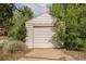 Detached one-car garage with a classic white exterior and an attached sidewalk at 201 4Th St, Frederick, CO 80530