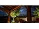 A covered outdoor kitchen illuminated at night, perfect for evening gatherings under the stars at 853 Stagecoach Dr, Lafayette, CO 80026