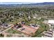 The property is outlined in red, displaying the house, horse arena, outbuildings, and serene surroundings at 16225 W 74Th Dr, Arvada, CO 80007