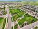 Beautiful aerial view of the community green space and walking paths at 10934 Touchstone Loop, Parker, CO 80134