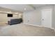 Finished basement featuring carpet, recessed lights, and access to other rooms at 16277 Talons Bluff Ln, Monument, CO 80132