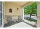 Inviting covered porch featuring comfortable seating and a charming decorative accent at 2420 E 127Th Ave, Thornton, CO 80241